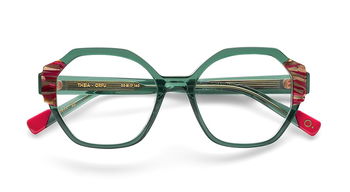 Das Bild zeigt die Korrektionsbrille THEIA GRFU von der Marke Etnia Barcelona in grün.